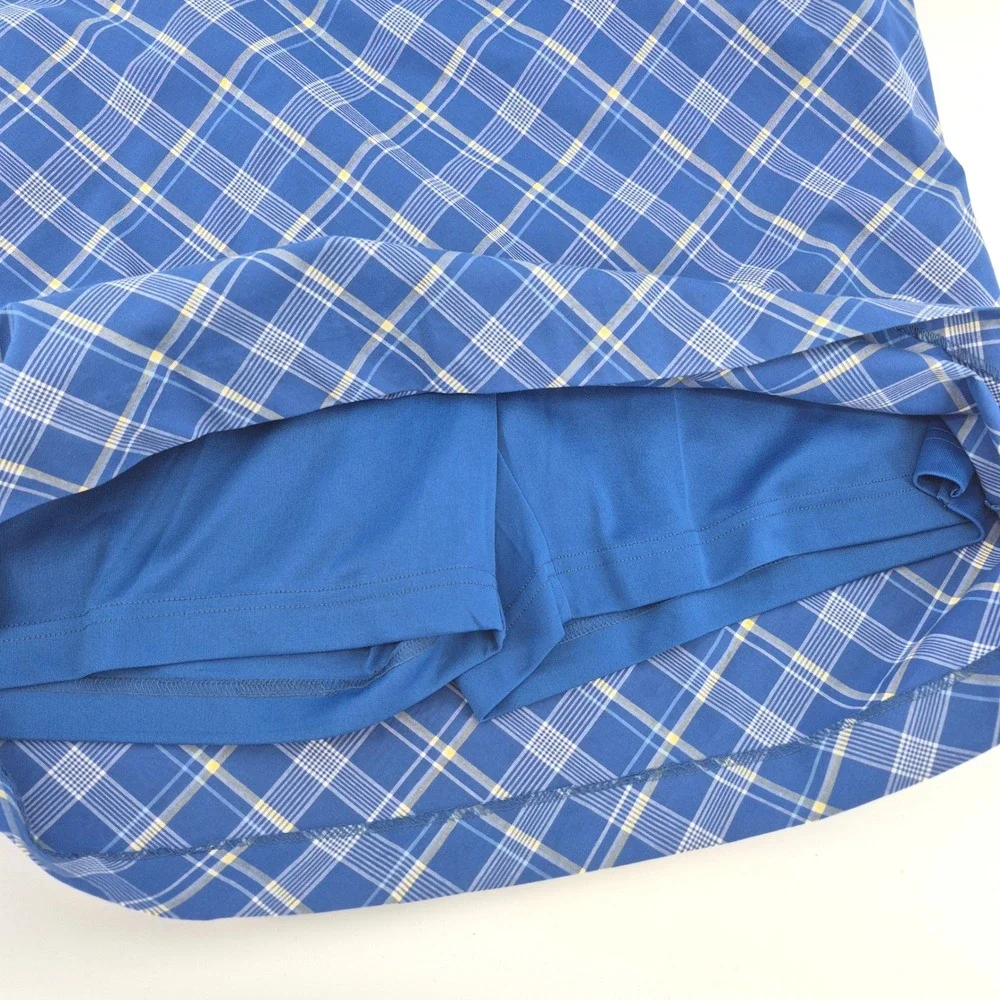 EP‎ Pro Golf Skort Womens 10 Blue Plaid Athletic Tennis Skirt Pockets Activewear